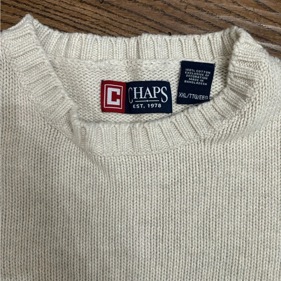 CHAPS cream sweater XXL - Picture 3 of 4